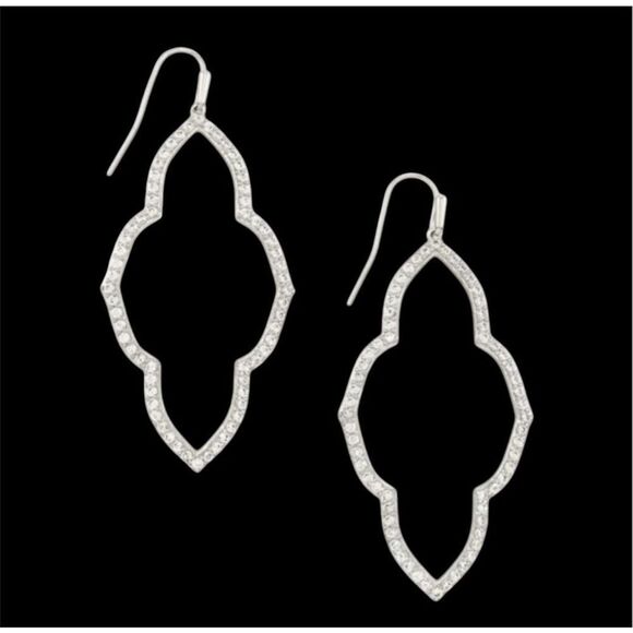 Kendra Scott Jewelry - Kendra Scott NEW earrings - Abbie large open frame - silver/ crystal pave